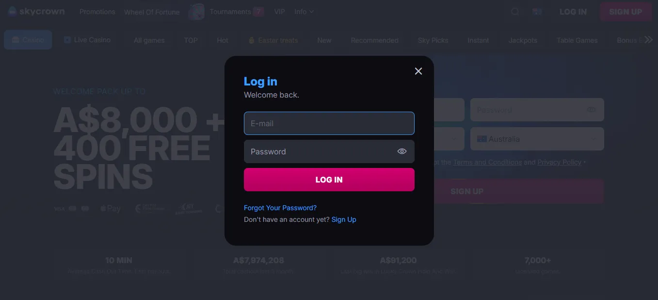 Skycrown app login – system requirements and compatibility